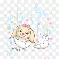 蛋壳剪贴画-蛋壳兔