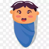 婴儿剪贴画婴儿被裹在被子里创作。