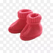 拖鞋针织钩针童红羊毛婴儿鞋