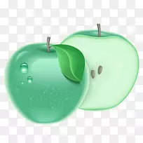 苹果绿画夹艺术-卡通苹果