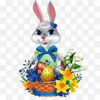 复活节兔子篮子复活节彩蛋夹艺术篮子兔子