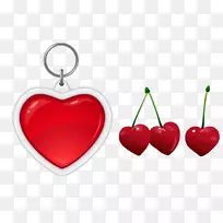 爱与爱樱桃红钥匙链