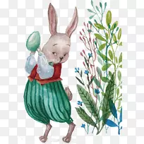 复活节兔子插图-卡通兔