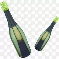 香槟酒玻璃瓶-丽彩绘瓶在海上漂流