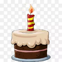 生日蛋糕巧克力蛋糕婚礼蛋糕冰淇淋蛋糕海绵蛋糕上点燃的蜡烛