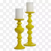 黄色家用芥菜室内设计服务-古典罗马柱烛台黄色