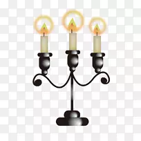 蜡烛图标-黑白蜡烛灯