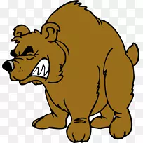 棕熊灰熊剪贴画-愤怒的棕熊