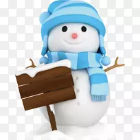 雪人摄影-免费剪贴画-冬季雪人