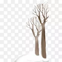 雪柱冬季壁纸-卡通树
