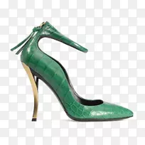 鞋拖鞋高跟鞋设计师凉鞋绿色带高跟鞋