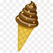 巧克力冰淇淋点心-卡通冰淇淋