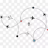 飞行飞机航空旅行航空公司剪贴画虚线示意图