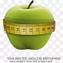 健康饮食素食苹果测量带绿色苹果载体资料下载
