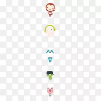 卡通画插图-大头猴