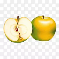 苹果分数图像文件格式剪贴画-黄色和绿色苹果