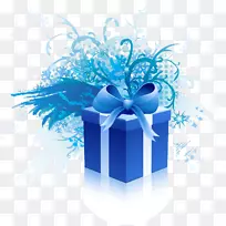 礼品卡优惠券礼品店-漂亮的蓝色礼品盒