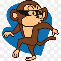 猴子摄影插图-小偷猴子