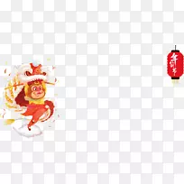舞狮下载农历新年传统节日-创意猴子