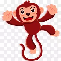 农历新年对联插图-画小猴子