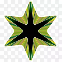 剪贴画-绿色朴素的明星