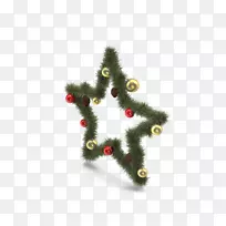 圣诞树，圣诞饰品，花环，明星圣诞花环