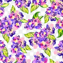 花紫色水彩画图案紫色手绘花