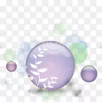 水彩画.紫色球