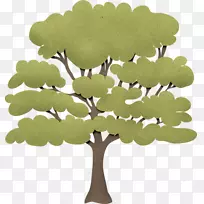 树枝绿色剪贴画-绿树