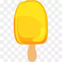 黄色角字体-黄色卡通冰淇淋