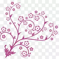 花卉设计免费-卡通紫色卷须