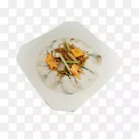 蛤蜊浸热锅素食料理春卷亚洲菜-新鲜竹子真菌虫草花蘸菜芽