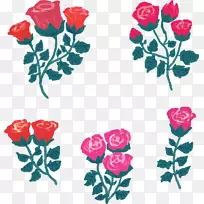 花园玫瑰沙滩玫瑰插花艺术-红玫瑰