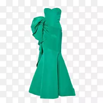 绿色晚礼服褶皱-绿色晚礼服