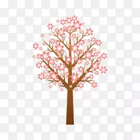 纸圣诞树墙贴花-漂亮的樱桃树