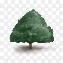 绿色树google图像计算机文件-卡通深绿色树