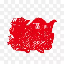 剪纸赋新年-2017年红色祝福字剪纸