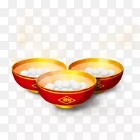 汤圆中餐饺子-三碗饭团灯笼