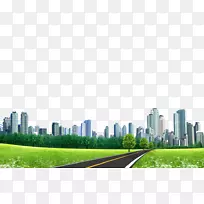 巴辛达印多尔北京剪影-绿色城市剪影