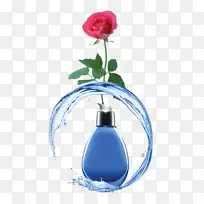 防晒化妆品海报-瓶花