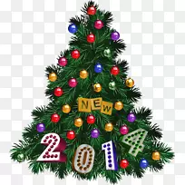 圣诞树，圣诞树装饰，冷杉，圣诞卡，礼物-圣诞树图片