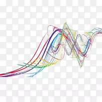 波抽象艺术线-彩色曲线