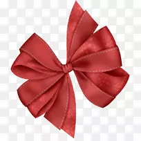 彩带圣诞剪贴夹艺术-红色蝴蝶结