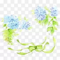 法国绣球花蓝色-蝴蝶花装饰