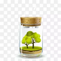 氧气自然环境生态系统图.绿色瓶
