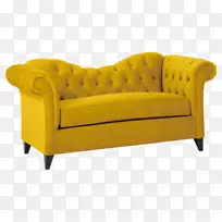 Eames躺椅沙发起居室脚凳黄色软布袋沙发