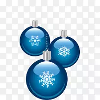 圣诞装饰品蓝色狐尾塔-装雪片瓶