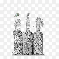 瓶画涂鸦艺术卡通瓶