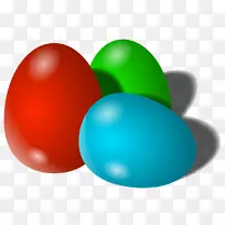 米尔顿凯恩斯复活节兔子剪贴画-红蓝绿卡通彩蛋