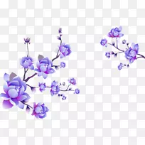 蓝白色陶器下载-花卉